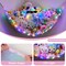 Castle Stuffed Animals Net or Hammock Kids Toy Storage Organizer with LED Light Hanging Corner Stuffed Animals Holder Kids Girls Room Decor(Pack of 1)
